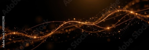 Intersecting gold lines, black backdrop, radiant glow , bright, modern