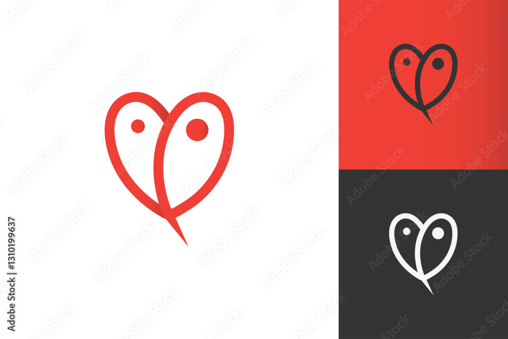 Fototapeta premium Heart logo Design, Logo Design graphic Conception, logo icon template graphic art, vector illustration design.