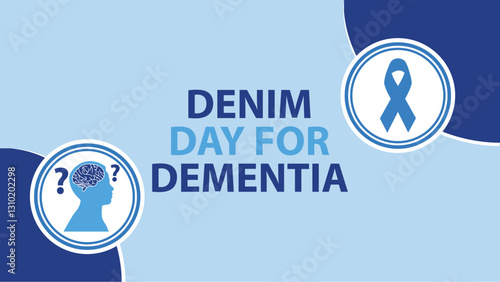 Denim Day for Dementia web banner design illustration 