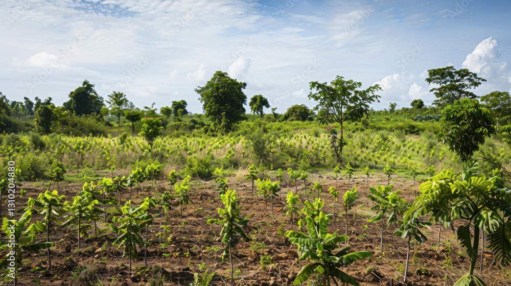 Obraz premium reforestation efforts, new trees