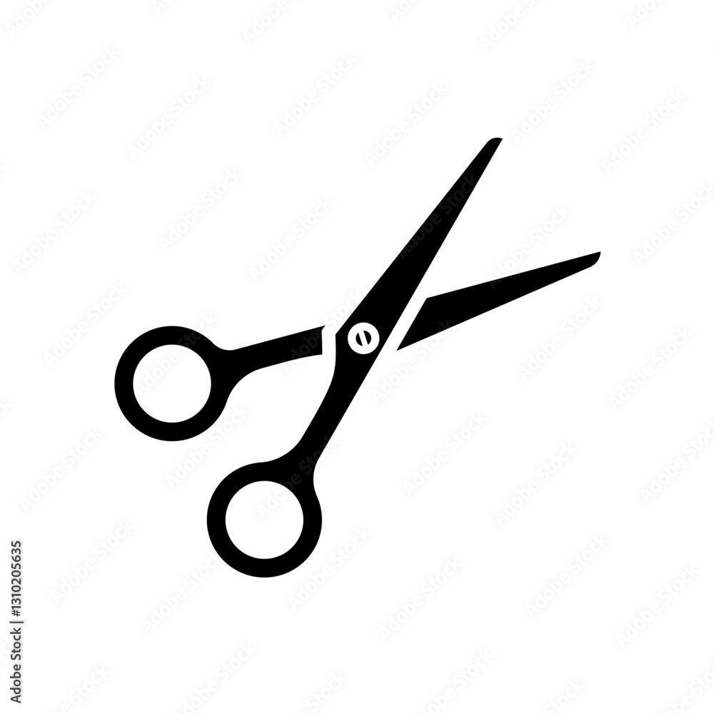 open scissors - simple vector icon open scissors - simple vector icon
