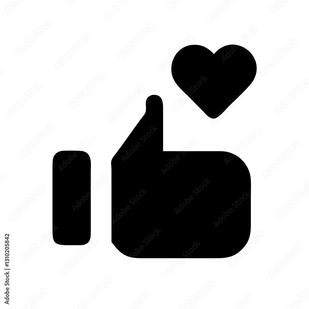 Like button icon with heart, social media engagement concept Like button icon with heart, social media engagement concept