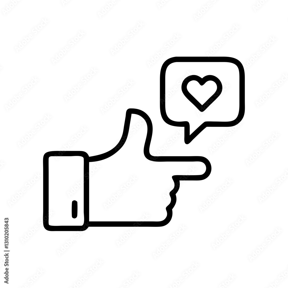 Like-button icon expressing approval, social media engagement concept Like-button icon expressing approval, social media engagement concept