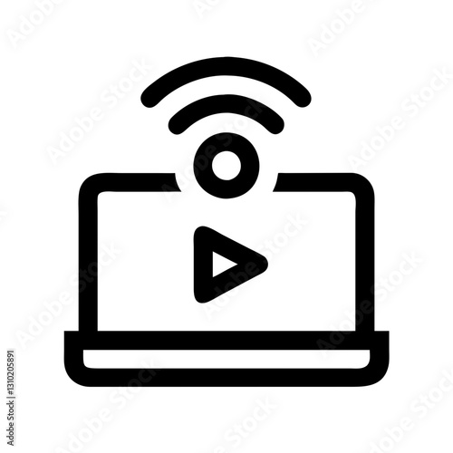 Live stream icon broadcasting video content, digital engagement concept