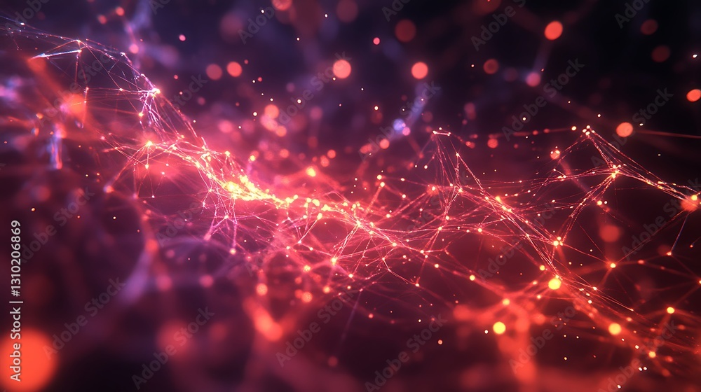 A Futuristic Neural Network Glowing with Digital Energy, Showcasing a Complex Web of Interconnected AI Pathways