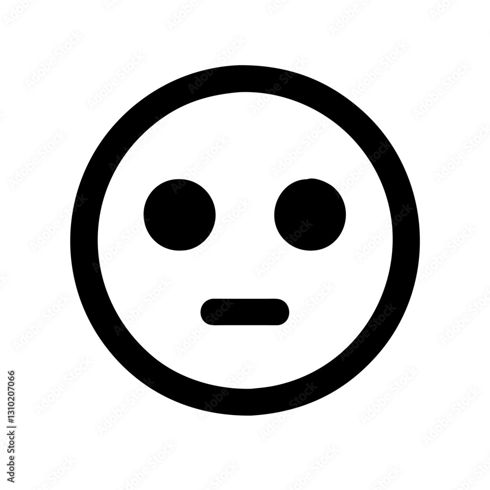 Neutral reaction emoji icon expressing indifference, digital emotion concept Neutral reaction emoji icon expressing indifference, digital emotion concept