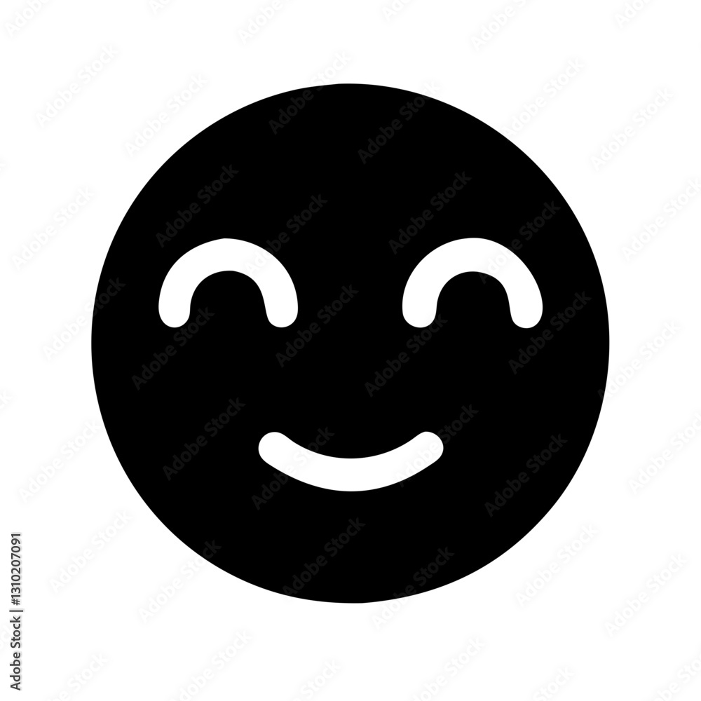 Smiling emoji icon expressing joy, digital communication concept Smiling emoji icon expressing joy, digital communication concept