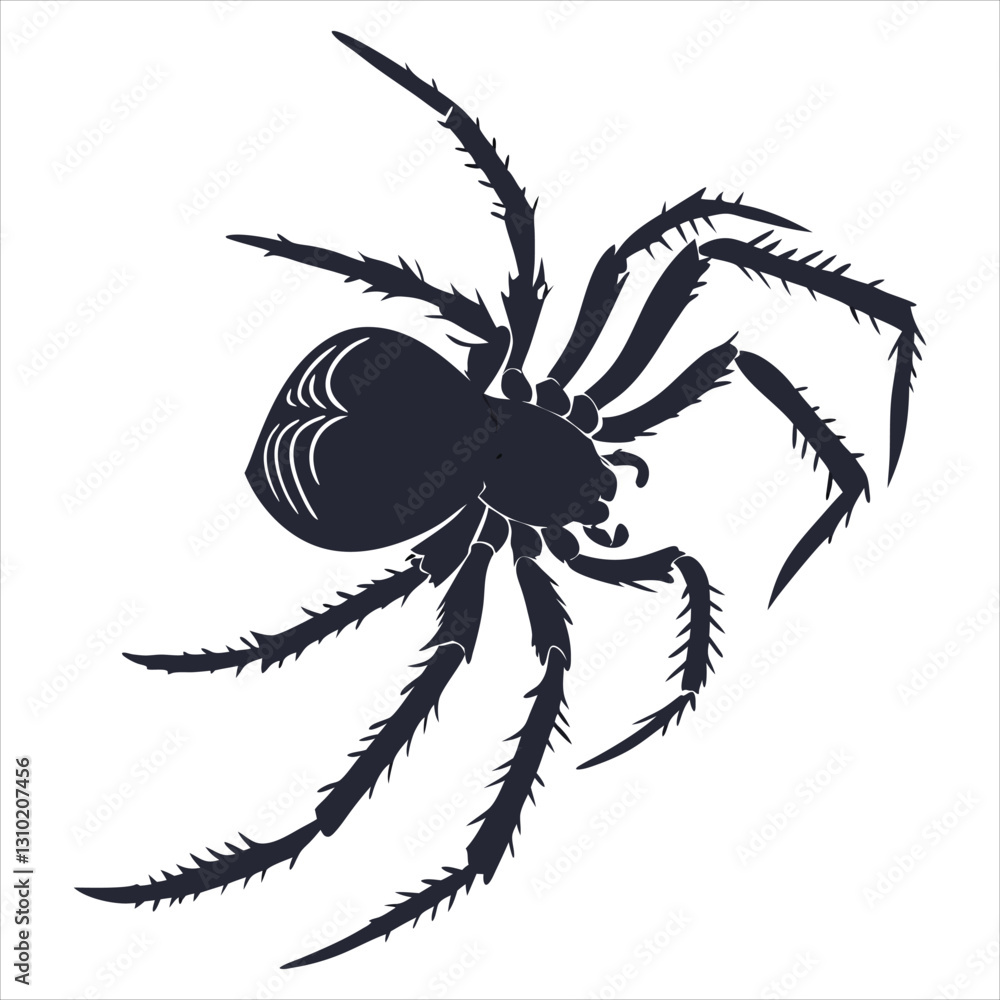 Obraz premium silhouette spider on white background 