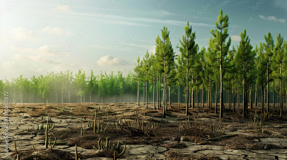 Fototapeta premium reforestation efforts, new trees
