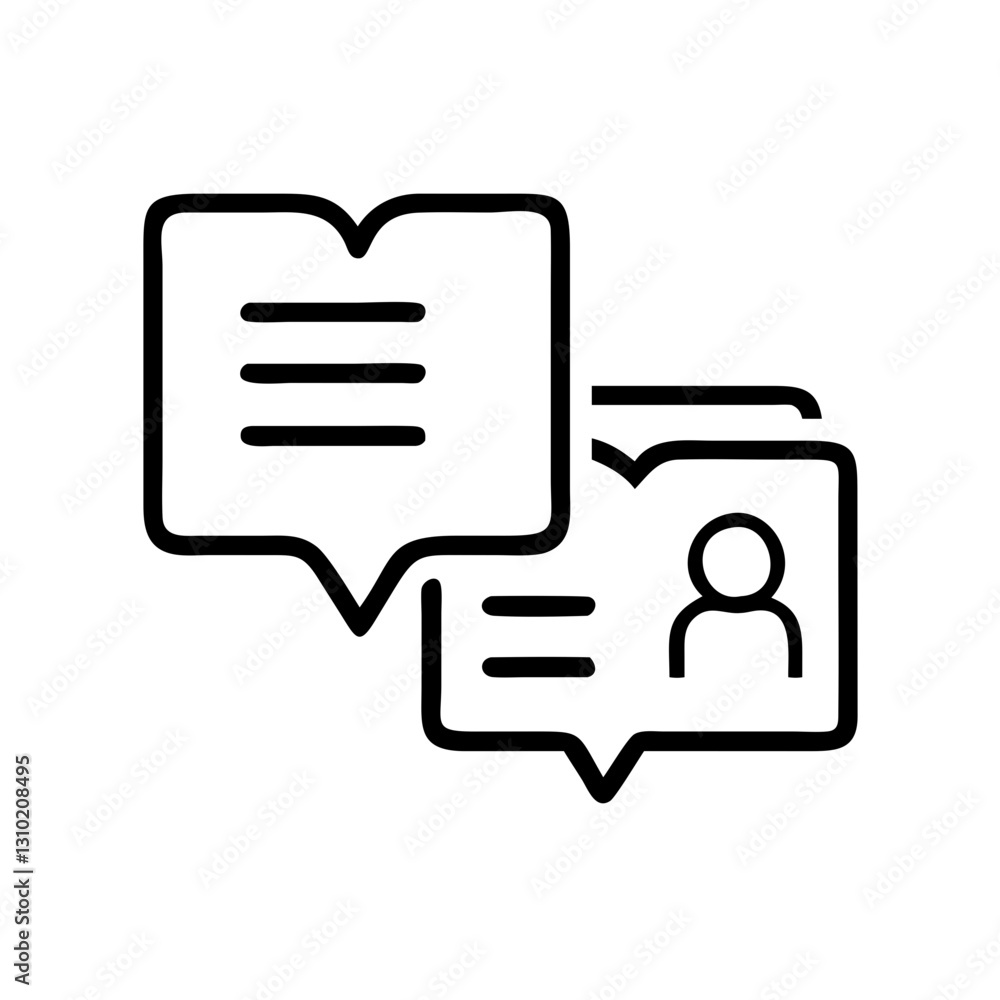 Communication icon with message bubbles, digital interaction concept Communication icon with message bubbles, digital interaction concept