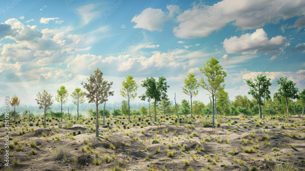 Obraz premium reforestation efforts, new trees