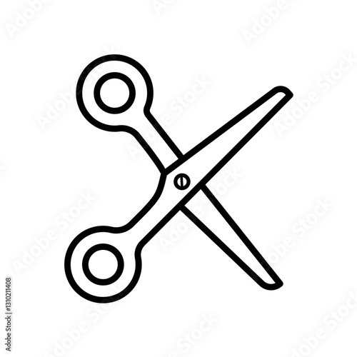 Open scissors - simple vector icon	