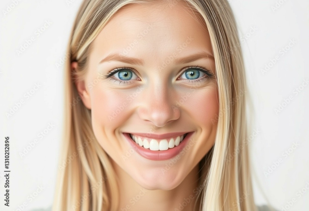 A happy Nordic blond woman with bright blue eyes and a bright smile. A happy Nordic blond woman with bright blue eyes and a bright smile.