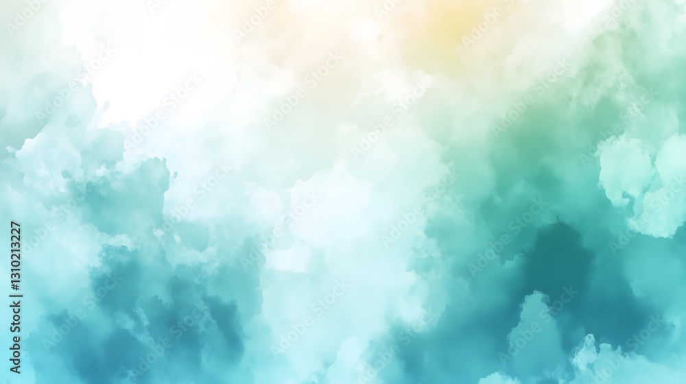 A serene watercolor wash with a gentle blend of blue, teal, and warm golden tones, resembling a peaceful sky. A serene watercolor wash with a gentle blend of blue, teal, and warm golden tones, resembling a peaceful sky.