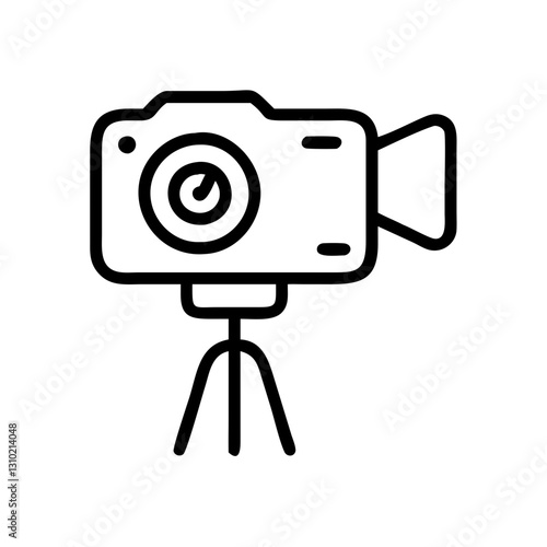 Vlog camera icon capturing moments, content creation concept