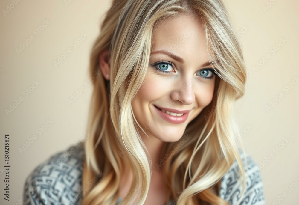 Portrait of a smiling Nordic blond woman
