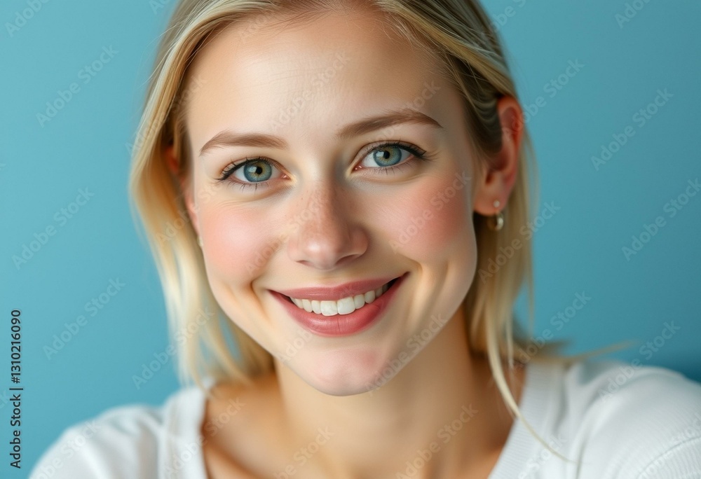 Portrait of a blonde female with a calm facial expression Portrait of a blonde female with a calm facial expression