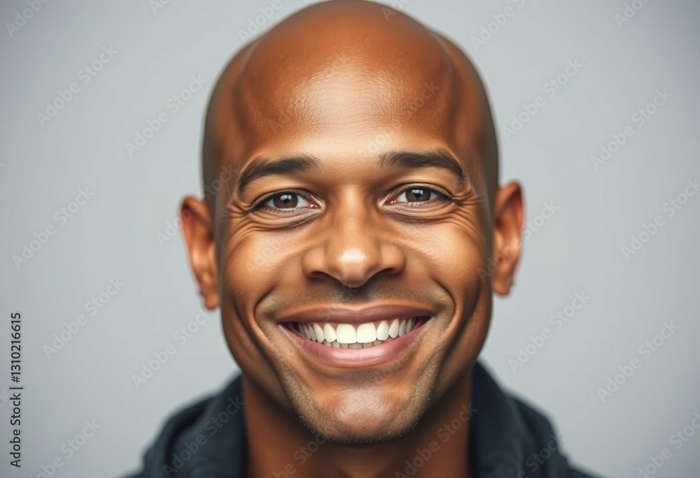 Portrait of a bald man with a warm smile