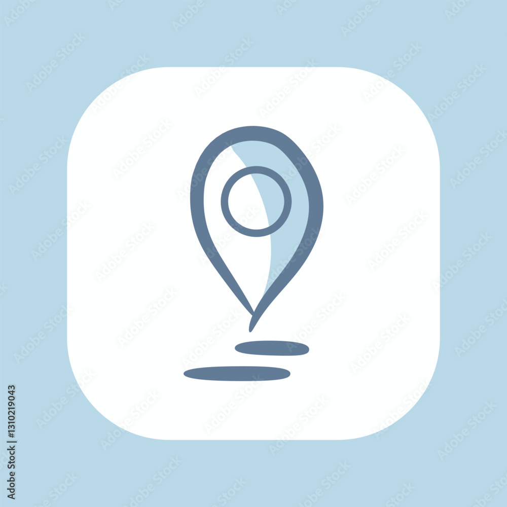 Location Pin Icon, freehand style icon Location Pin Icon, freehand style icon
