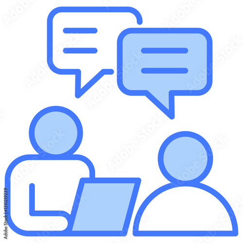 Interview Blue Icon