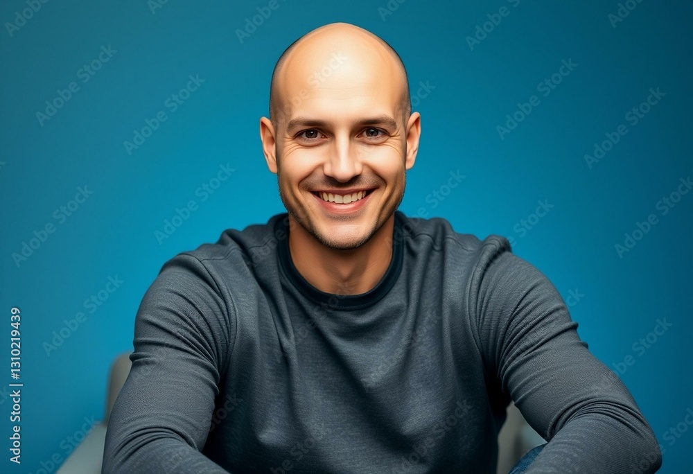Portrait of a bald man with a warm smile Portrait of a bald man with a warm smile