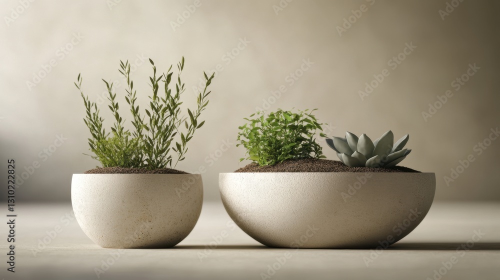 Fototapeta premium Indoor Plants in Modern Living Room