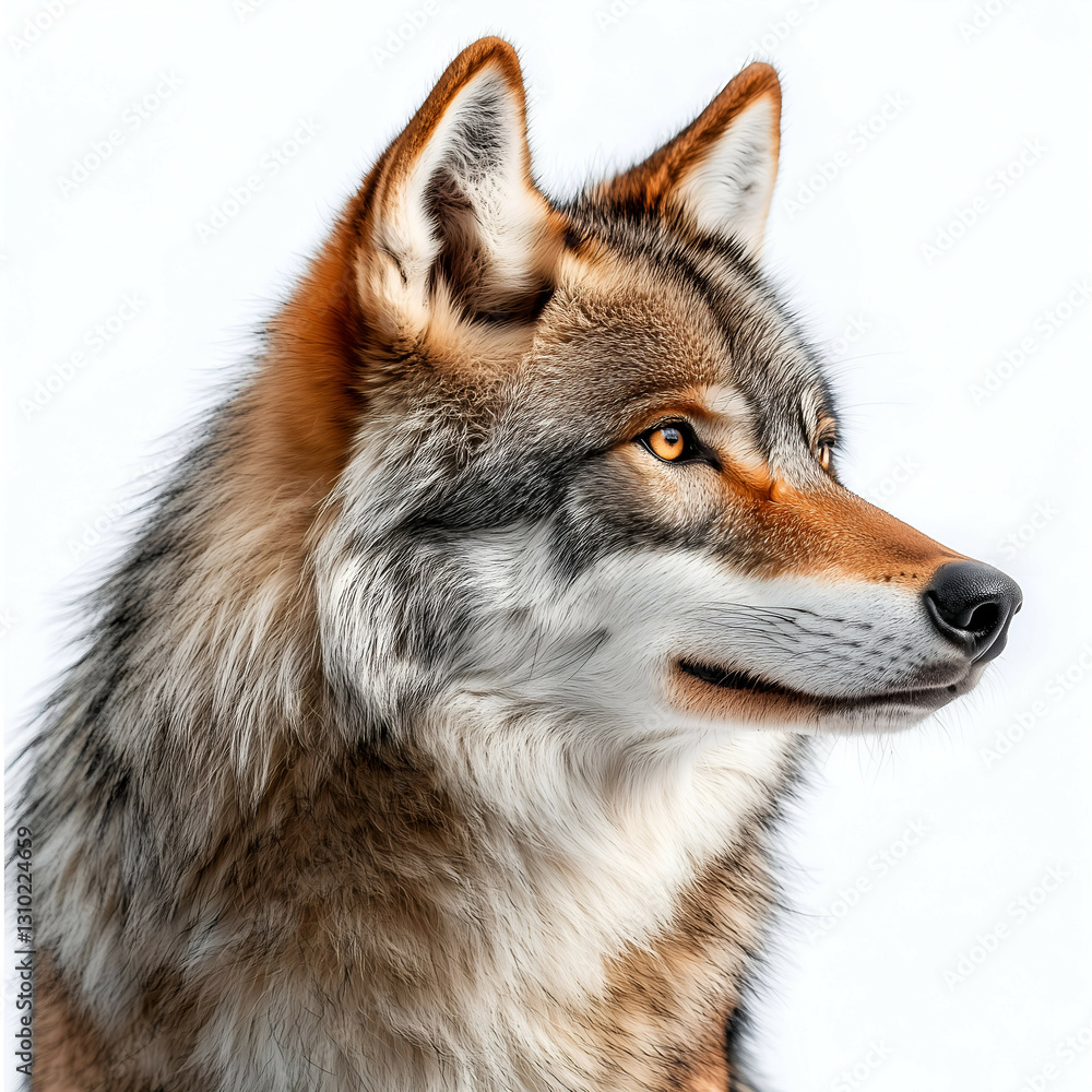 Obraz premium Majestic Wolf Portrait: Capturing the Wild Beauty and Intricate Details of Nature's Silent Predator