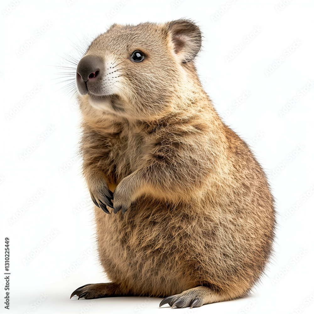 Fototapeta premium Charming Wombat Portrait: Cute Brown Furry Mammal