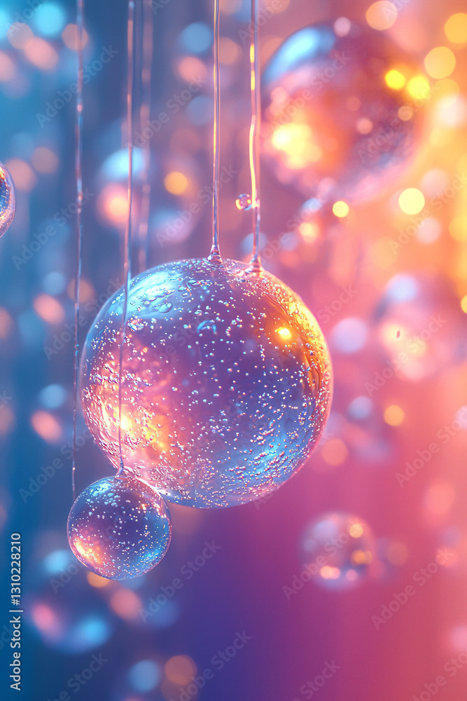 Fototapeta premium Abstract rainbow background wallpaper with spheres