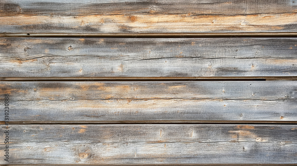Weathered wooden planks with rustic texture and natural grain patterns Weathered wooden planks with rustic texture and natural grain patterns