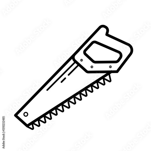 handsaw, wood saw - vector icon