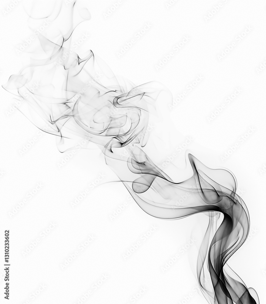 Fototapeta premium black smoke or fog isolated on white background. 