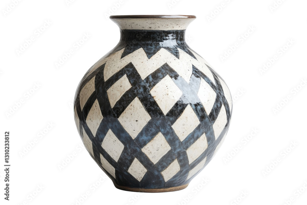 Unique patterned ceramic vase showcasing intricate geometric design and traditional craftsmanship Unique patterned ceramic vase showcasing intricate geometric design and traditional craftsmanship