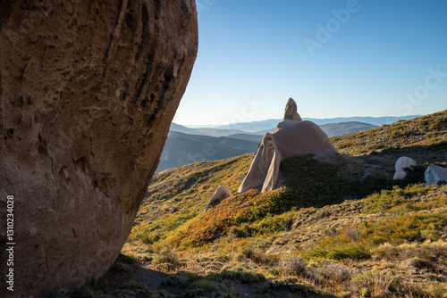 Beautiful rare rock formations in La Buitrera in Bariloche.