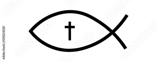Christian Symbol Fish Icon Vector