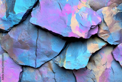 Wallpaper Mural Iridescent Slate Shingles: A Colorful, Textured Geological Formation Close-Up Torontodigital.ca