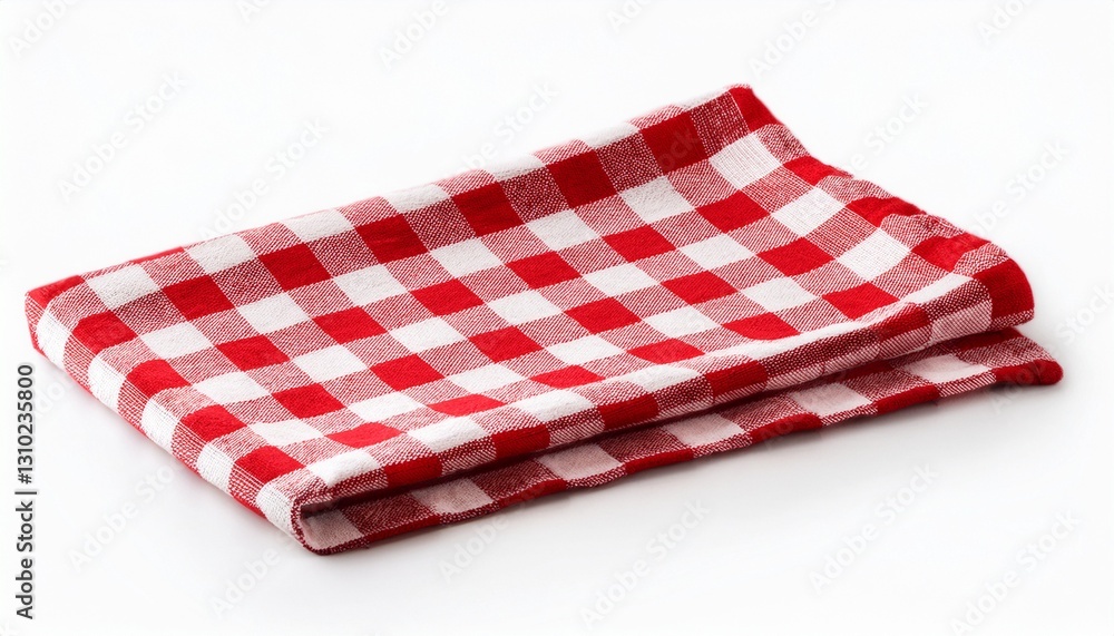 red checkered tablecloth isolated on white background red checkered tablecloth isolated on white background