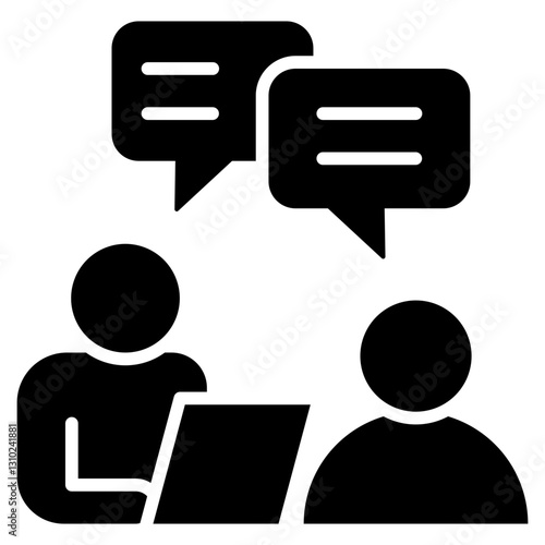 Interview Glyph Icon