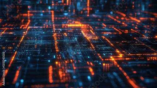 Wallpaper Mural Machine Learning Algorithms Visualized as Glowing Circles Torontodigital.ca