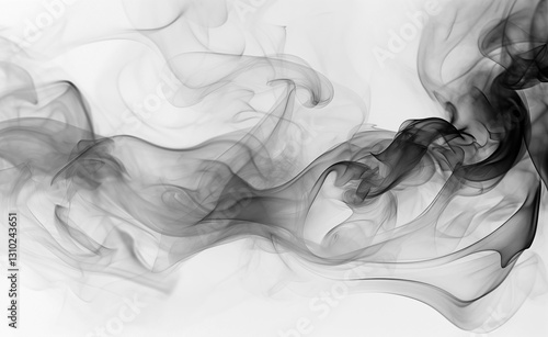 black smoke or fog isolated on white background.	