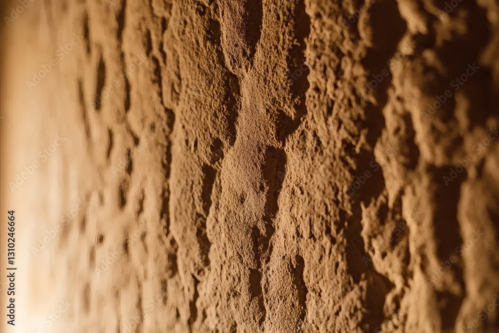 Textured Surface of Eroded Earth Wall with Striations in Sepia Tones
