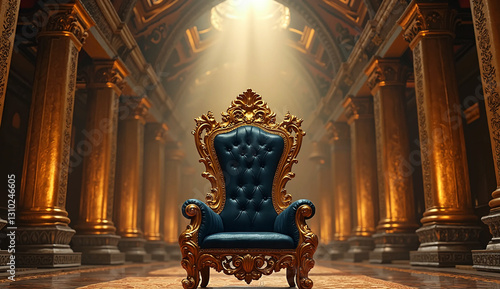 majestic king throne chair on the luxurious room, throne chair