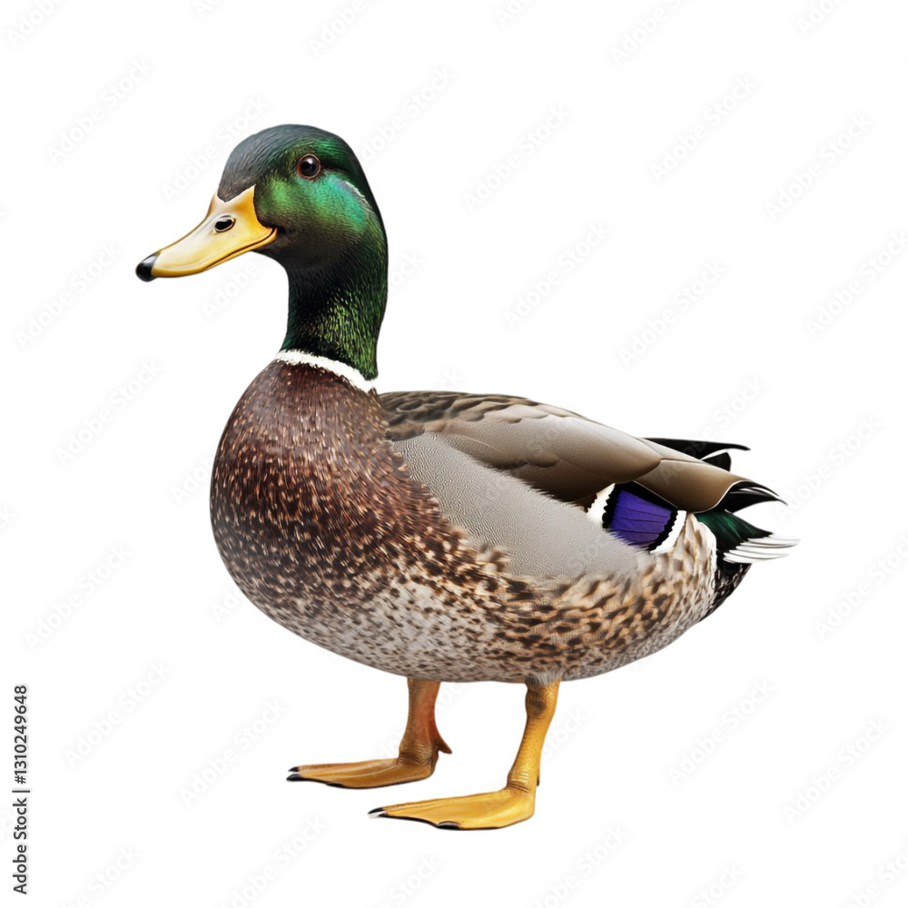 Fototapeta premium Majestic Mallard Duck Vibrant Plumage Striking Pose