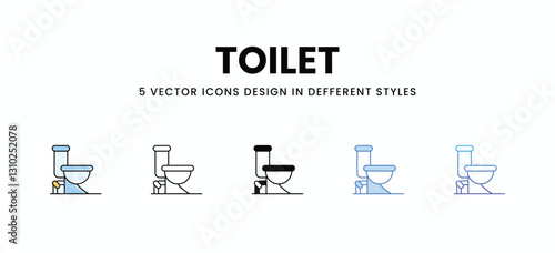Toilet vector icons set stock illustration.