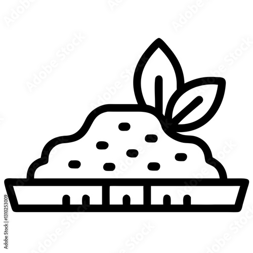 Soil with sprout symbol of growth fertility and sustainable agriculture