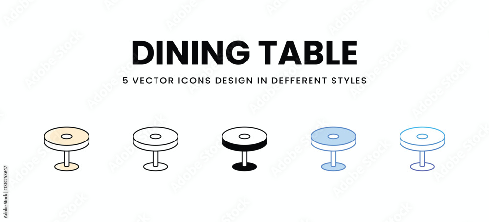 Dining Table vector icons set stock illustration. Dining Table vector icons set stock illustration.