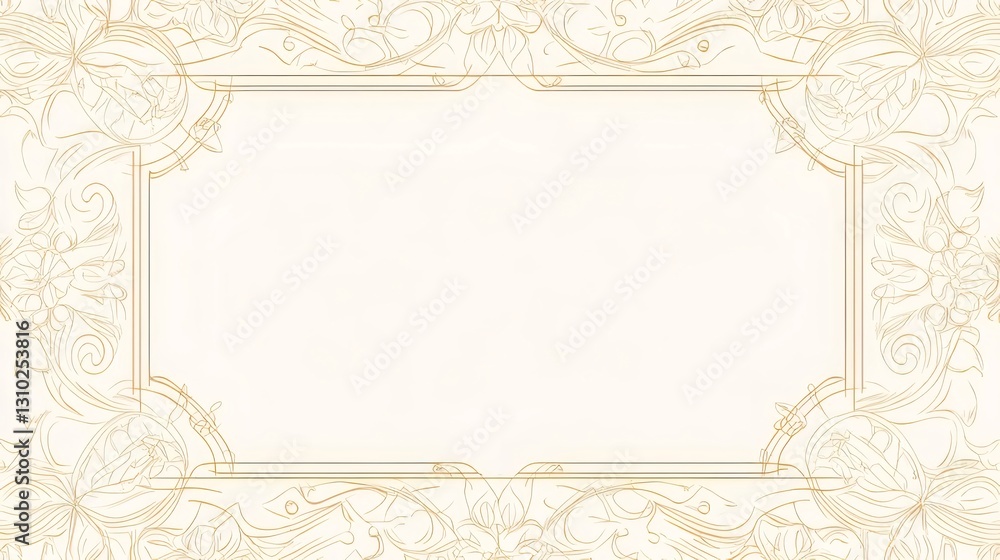 Ornate frame, floral design, blank space, invitation template Ornate frame, floral design, blank space, invitation template