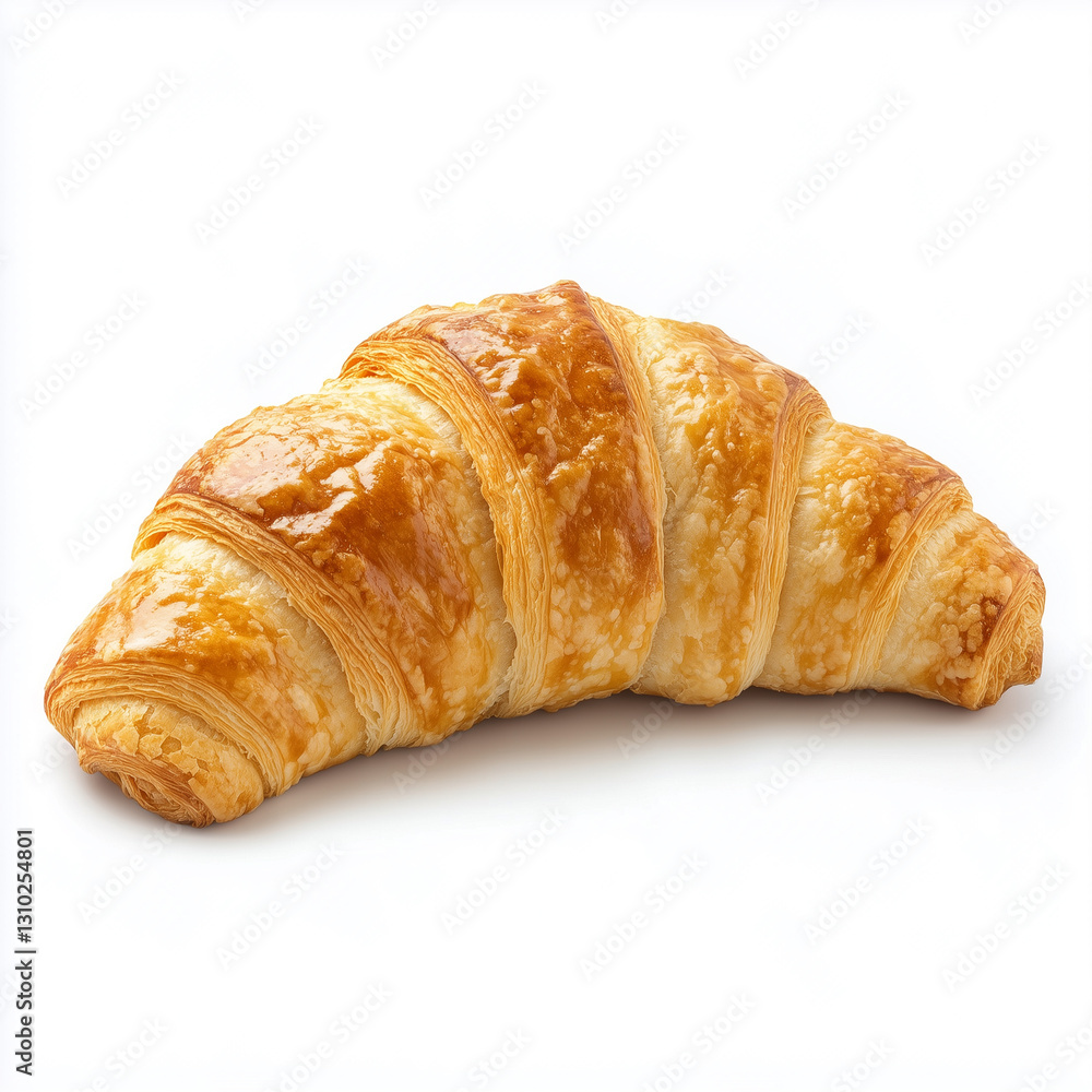 Fresh Golden Croissant on White Background Fresh Golden Croissant on White Background