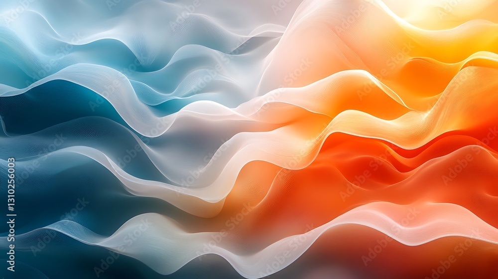 Obraz premium Soft fluid waves in vibrant colors HD images