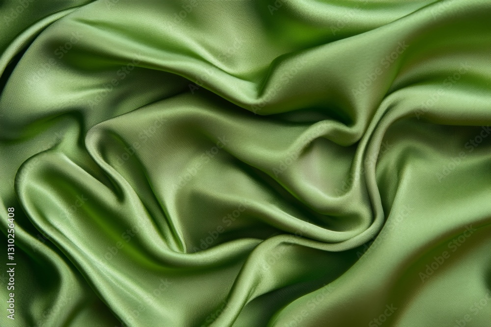 Obraz premium Green satin fabric draped texture